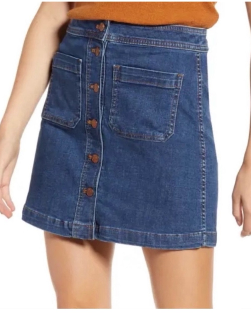 Madewell Denim A Line Mini Skirt Patch Pocket Edition Size 0